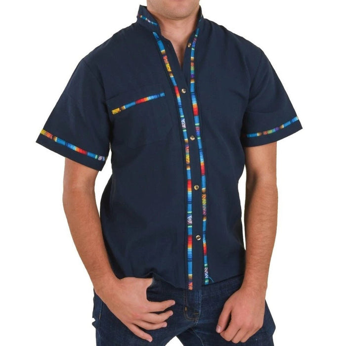Camisa para Hombre Manga Corta Color Azul Marino IMP