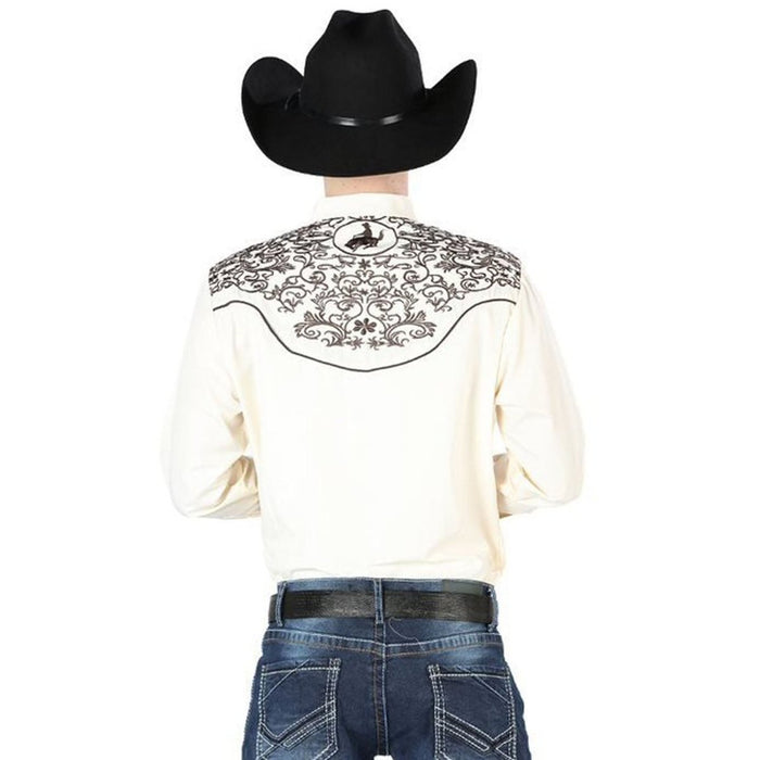 Camisa Vaquera Bordada El Senor de los Cielos Color Beige GEN