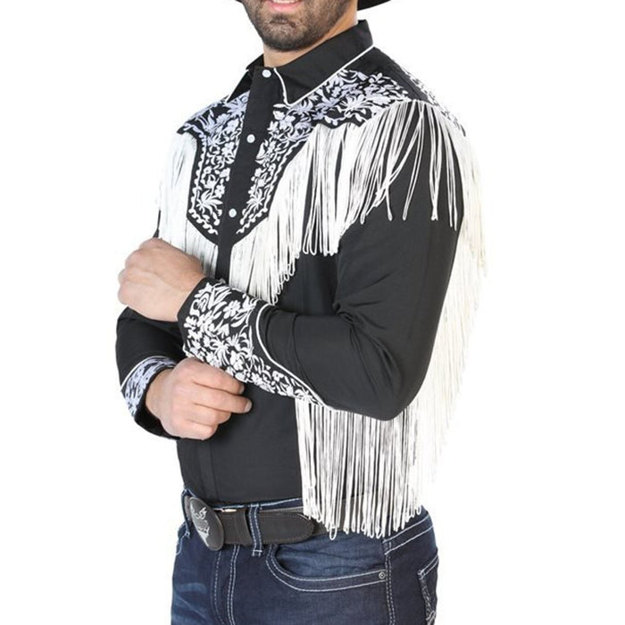 Camisa Vaquera Bordada El Senor de los Cielos Negra GEN