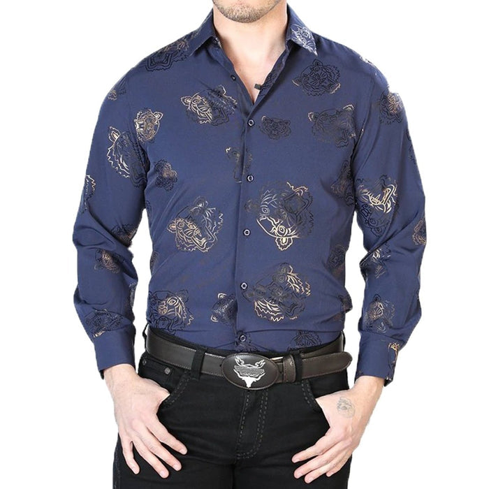 Camisa Vaquera de Moda El Senor de los Cielos Color Azul GEN