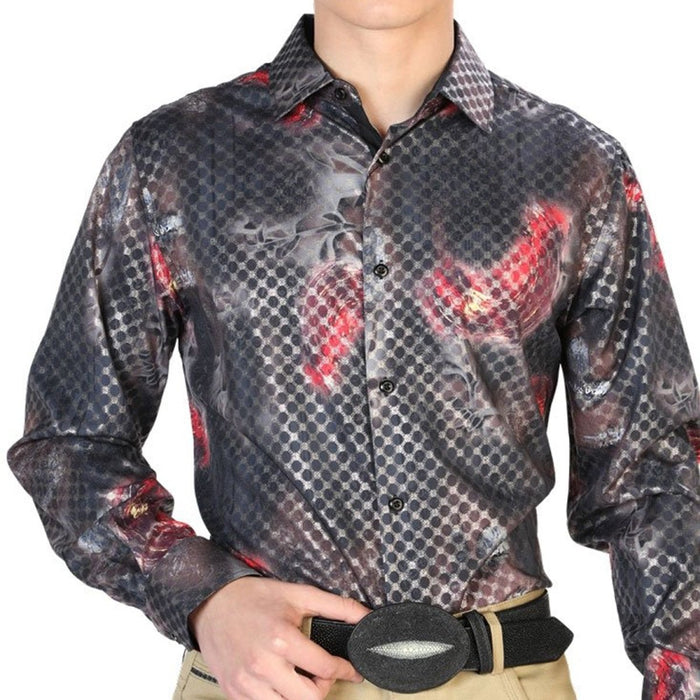 Camisa Vaquera de Moda El Senor de los Cielos Color Negro Multicolor GEN