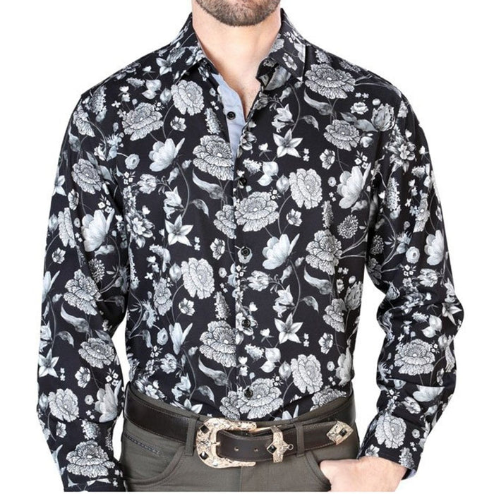 Camisa Vaquera de Moda El Senor de los Cielos Color Negro y Plata GEN