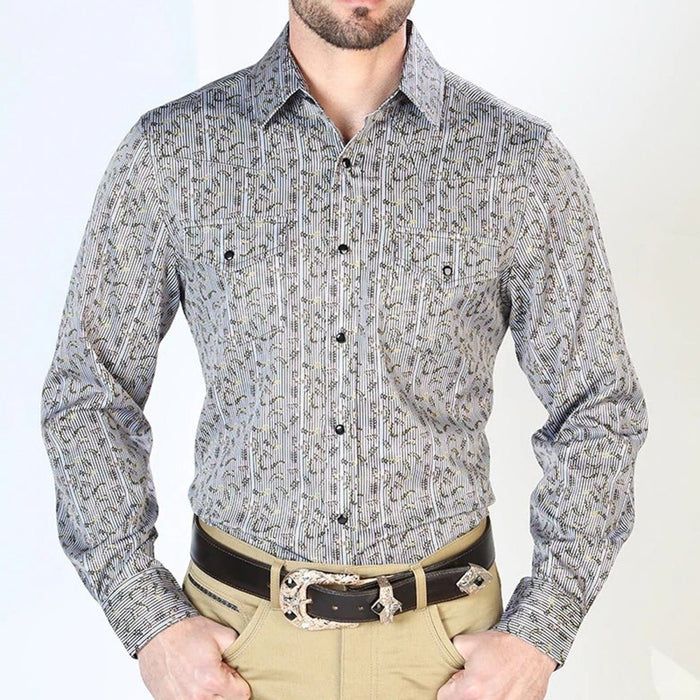 Camisa Vaquera de Moda El Senor de los Cielos Gris GEN