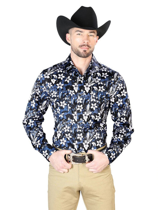 Camisa Vaquera de Moda El Senor de los Cielos Negra Floral GEN