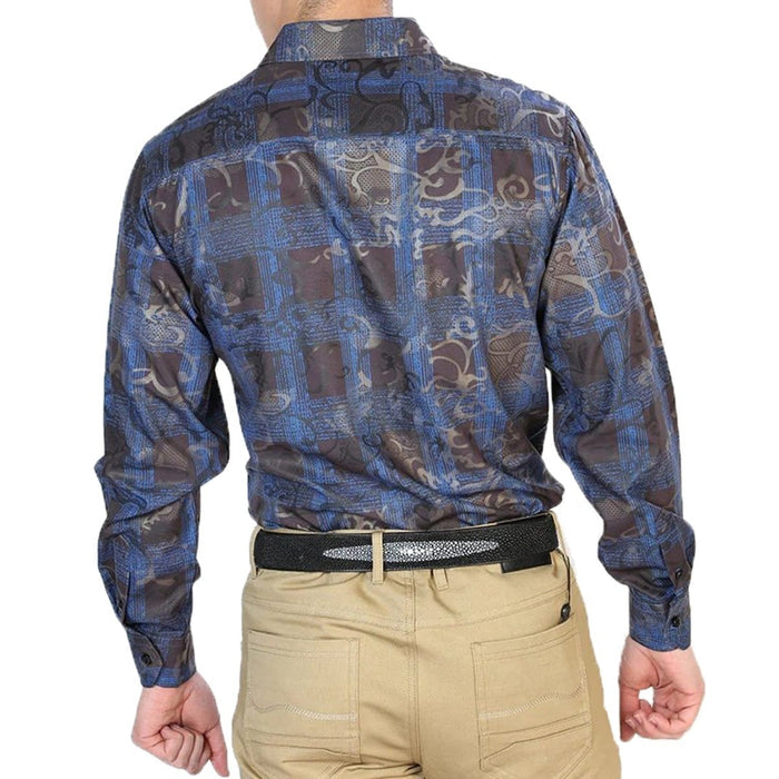 Camisa Vaquera de Moda El Senor de los Cielos Negro y Azul GEN