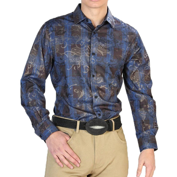 Camisa Vaquera de Moda El Senor de los Cielos Negro y Azul GEN
