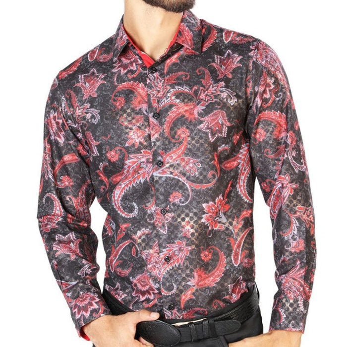 Camisa Vaquera de Moda El Senor de los Cielos Negro y Rojo GEN