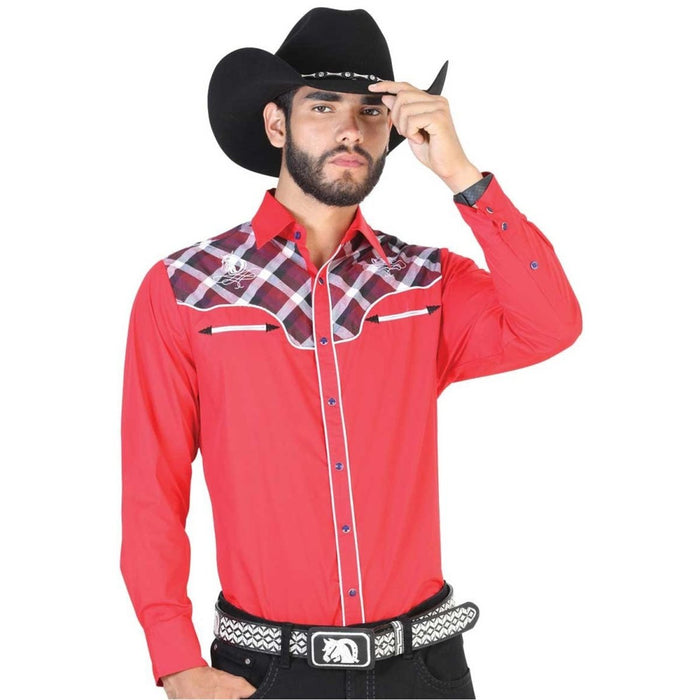 Camisa Vaquera El Senor de los Cielos Roja con Cuadros GEN