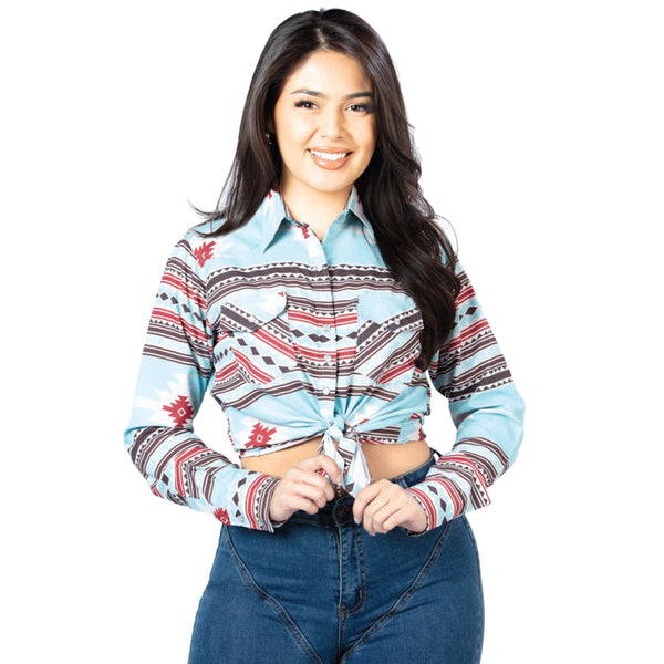 Western Shirts for Women - Aztec Print Cowboy Shirts For Women