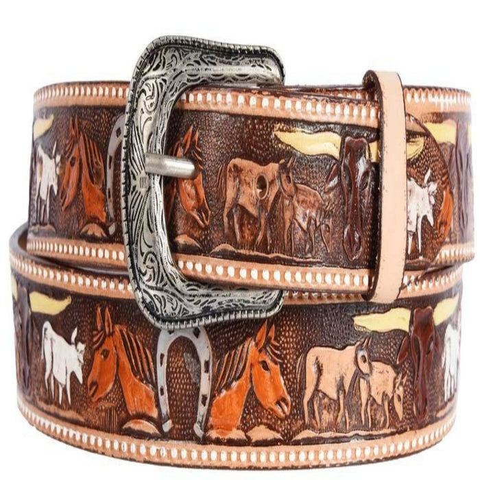 Cincelado Genuine Leather Belt Brown - Cinto de Cuero Cincelado