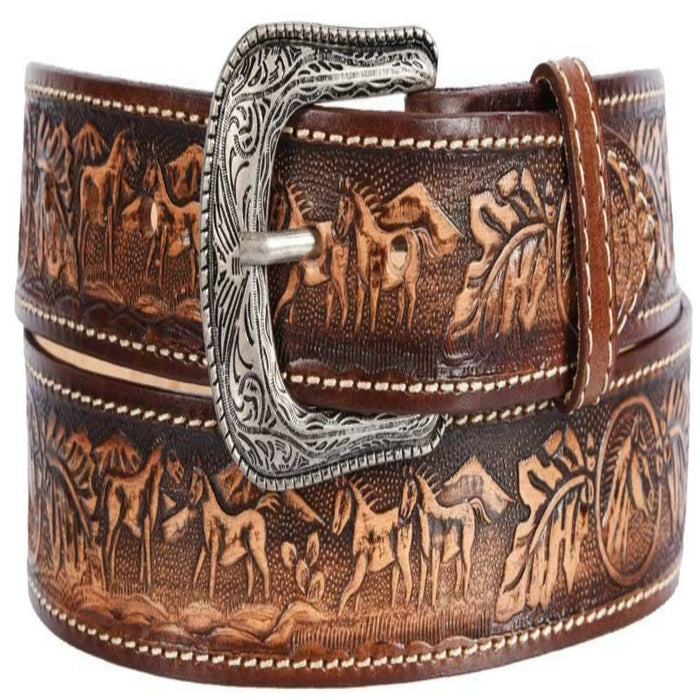 Cincelado Genuine Leather Belt Brown - Cinto de Piel