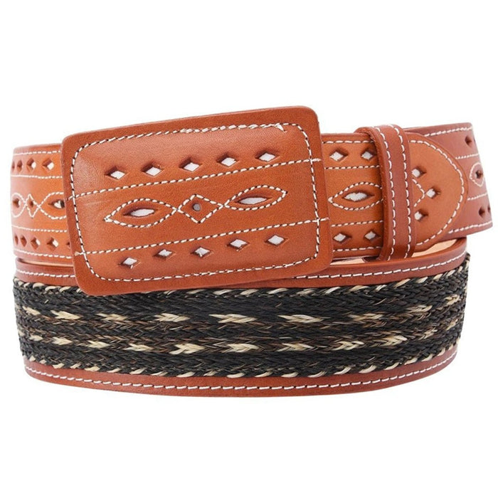 Cinto Vaquero de Cuero Cuernos Chuecos