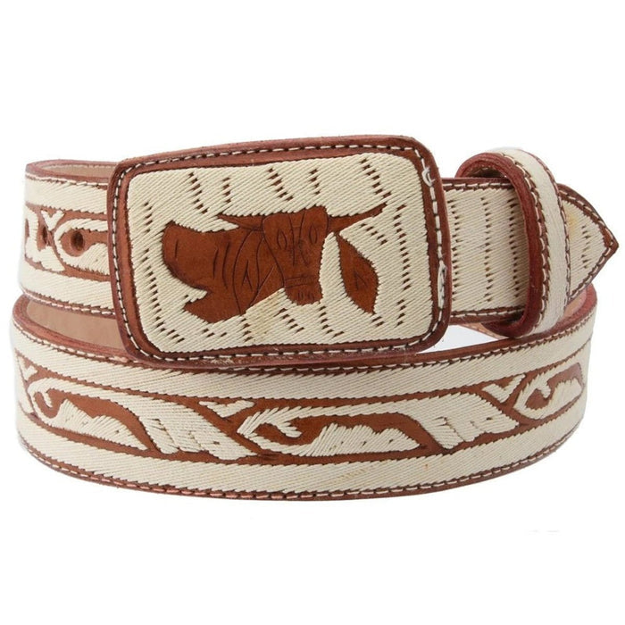 Cinto Vaquero de Cuero Bordado imp