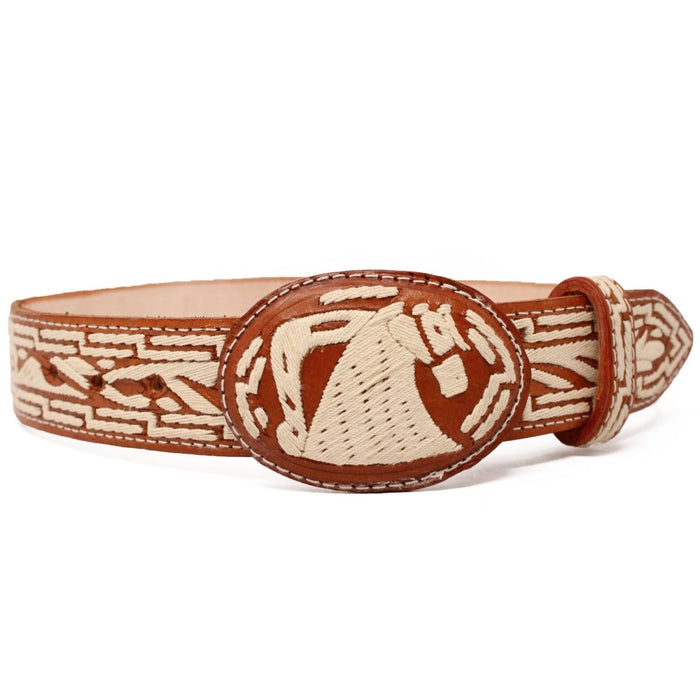 Cinto Vaquero de Cuero Bordado imp