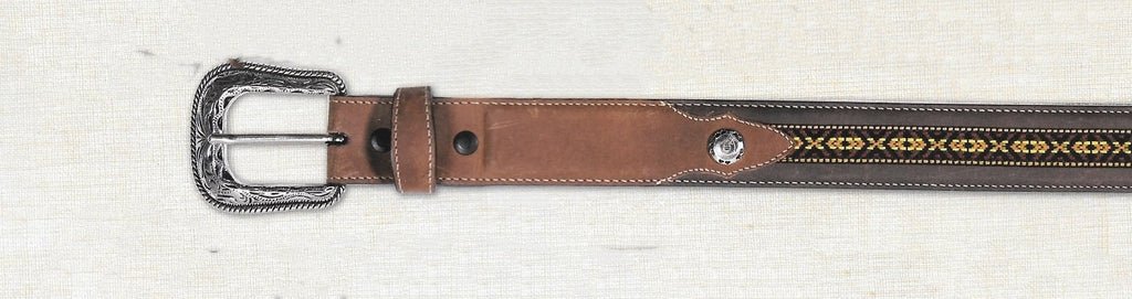 Cinto Vaquero de Cuero Cuernos Chuecos