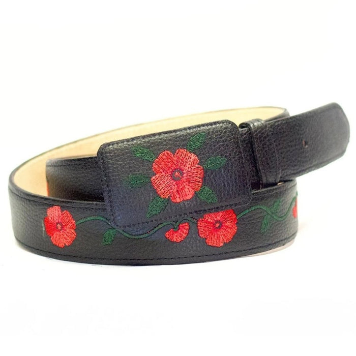 Cinto Vaquero para Mujer de Cuero Original Color Negro ROD