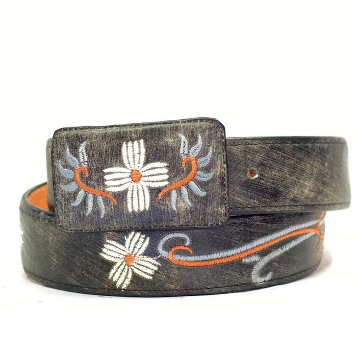 Cinto Vaquero para Mujer de Cuero y Mezclilla Color Negro ROD