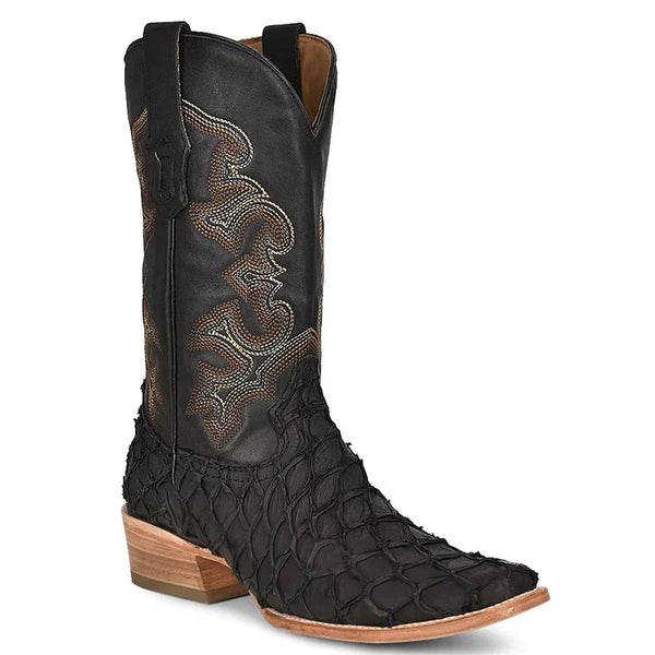 Fish Cowboy Boots - Black Pirarucu Fish Cowboy Boots
