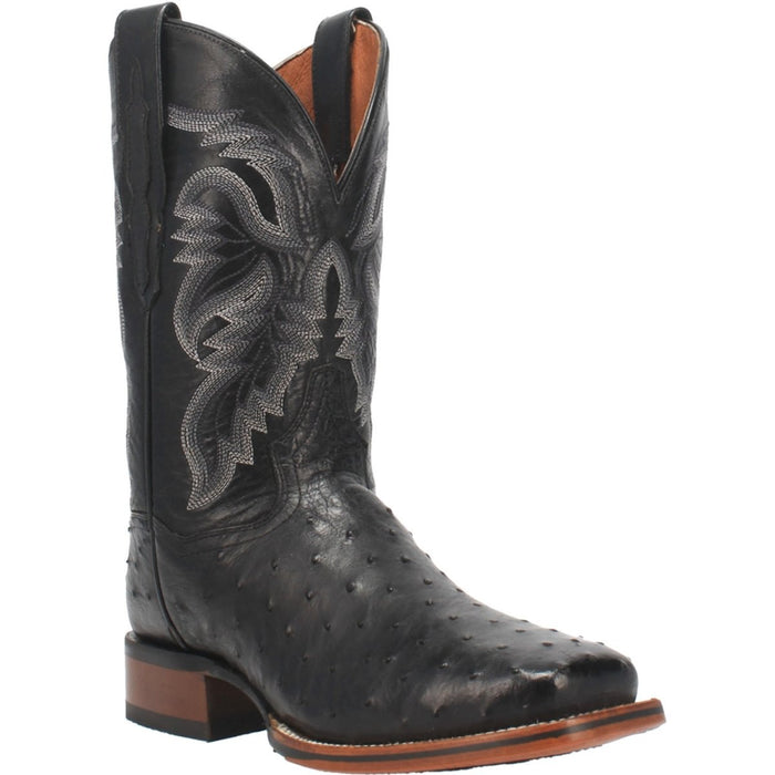 Dan Post Men's Alamosa Full Quill Ostrich Square Toe Boots - Tan