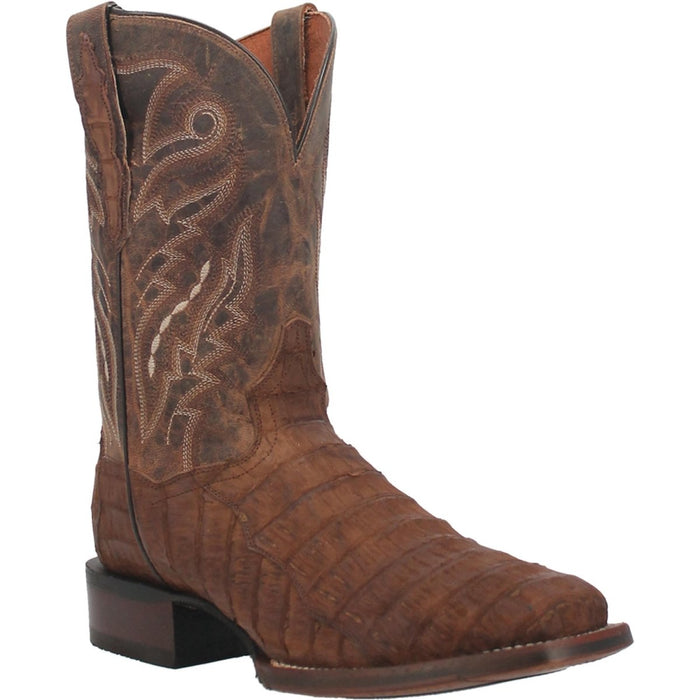 Botas de piel de caimán genuina Bayou de Dan Post para hombre con punta cuadrada - Latón