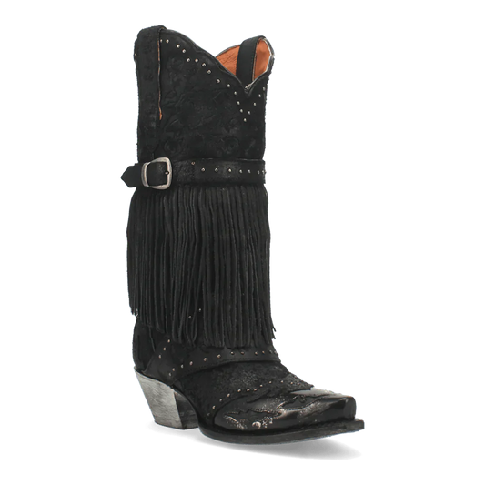 Dan Post Women's Bed of Roses Snip Toe Leather Boots - Black