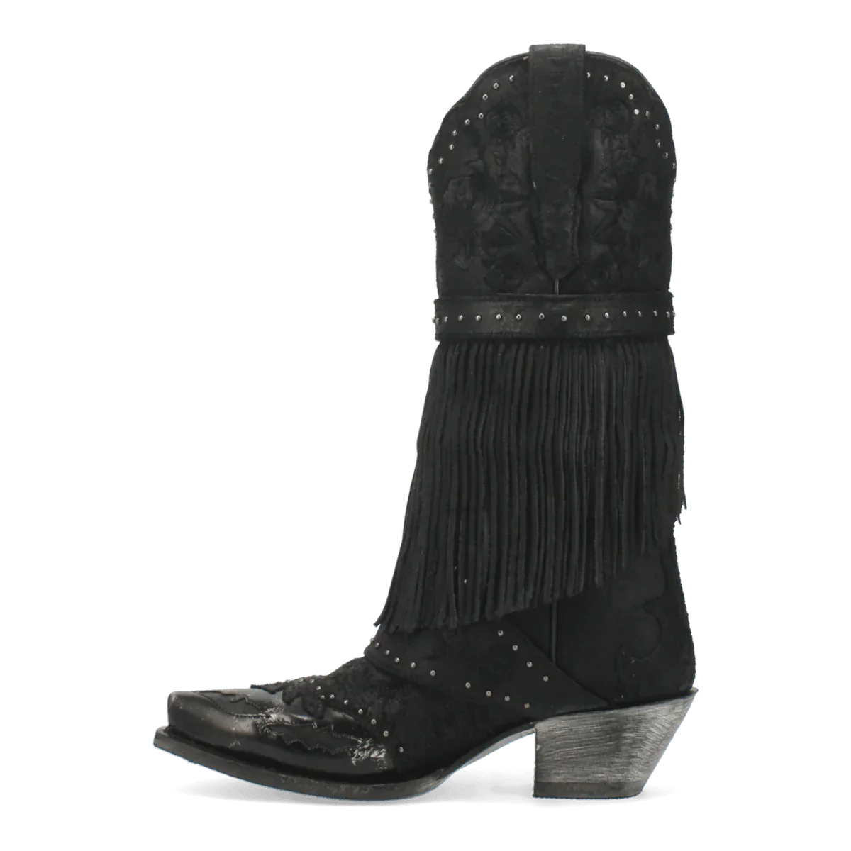 Dan Post Women's Bed of Roses Snip Toe Leather Boots - Black