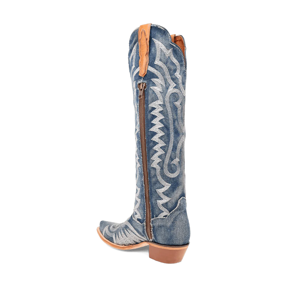 Dan Post Women's Denim Darlin Snip Toe Leather Tall Boots - Blue