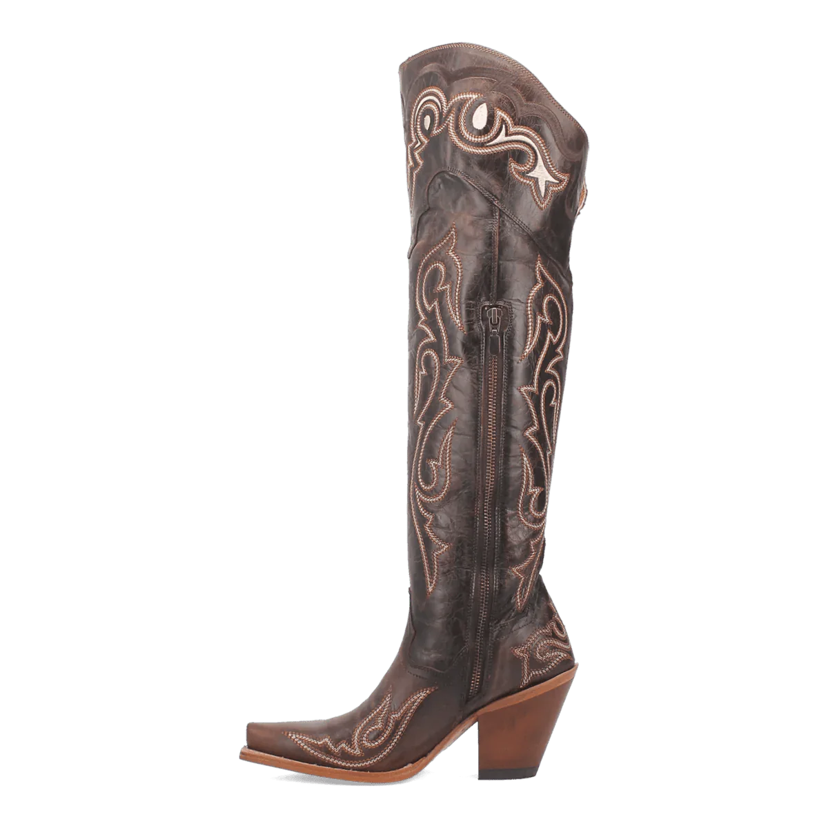 Dan Post Women's Kommotion Snip Toe Leather Tall Boots - Chocolate