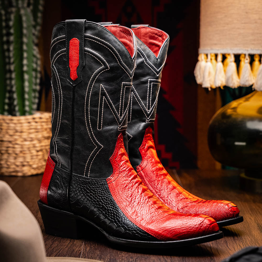 Marco_Di_Milano Denver Red/Black Leather Luxury Shoe