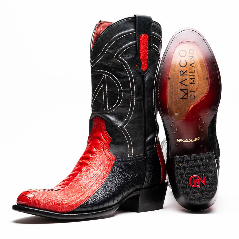 Marco_Di_Milano Denver Red/Black Leather Luxury Shoe