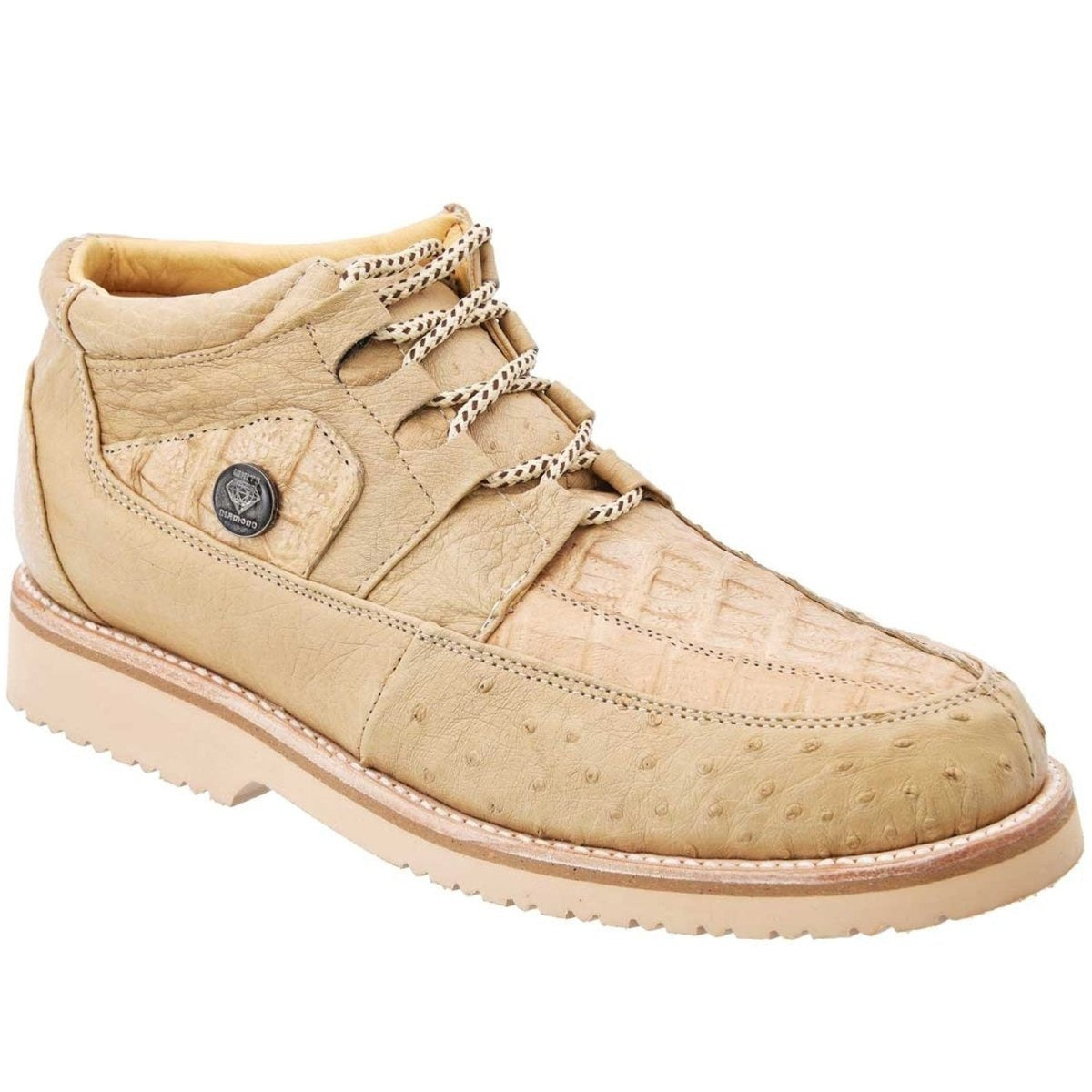 Zapatos De Avestruz Originales Para Hombre - Zapatos Casuales de Cocodrilo con Avestruz Original Color Arena