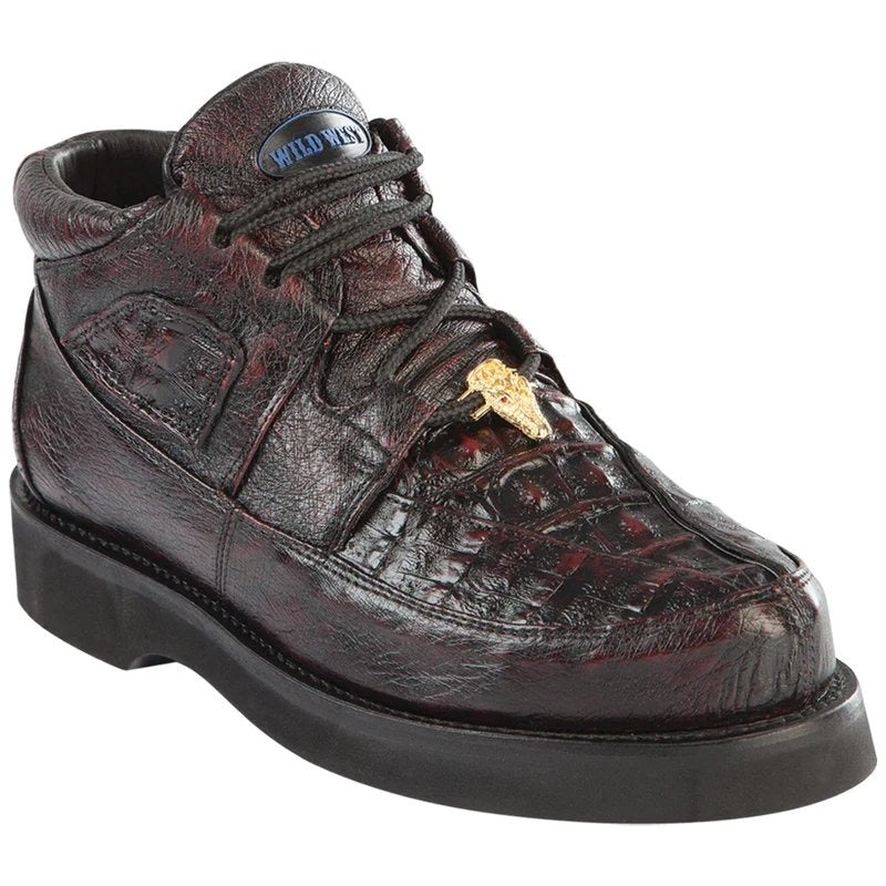 Zapatos De Avestruz Originales Para Hombre - Zapatos de Cocodrilo y Panza de Avestruz Color Black Cherry