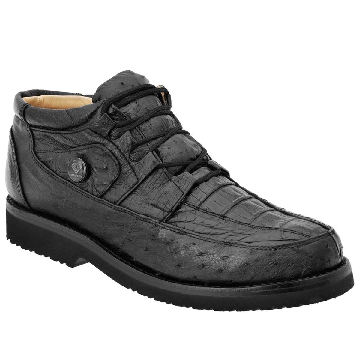 Zapatos De Avestruz Originales Para Hombre - Zapatos Casuales de Cocodrilo con Avestruz Original Color Negro