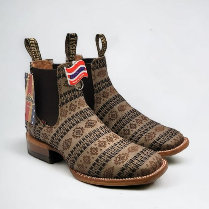 Botines de piel con punta cuadrada Petatillo para hombre de El Besserro, capuchino