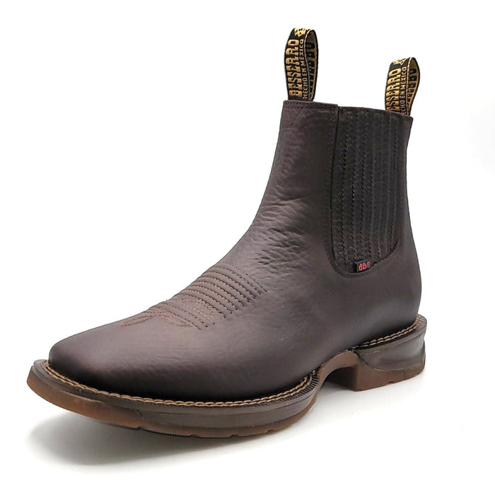 Botines de piel con punta cuadrada para hombre El Besserro en color chocolate