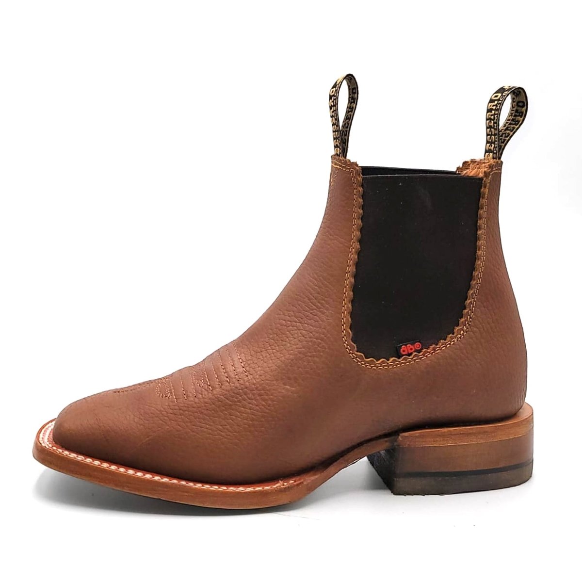 El Besserro Women's Square Toe Leather Ankle Boots Honey