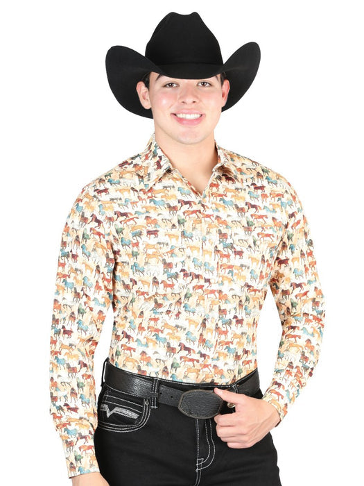 El General Men's Long Sleeve Dress Shirt - Khaki GEN