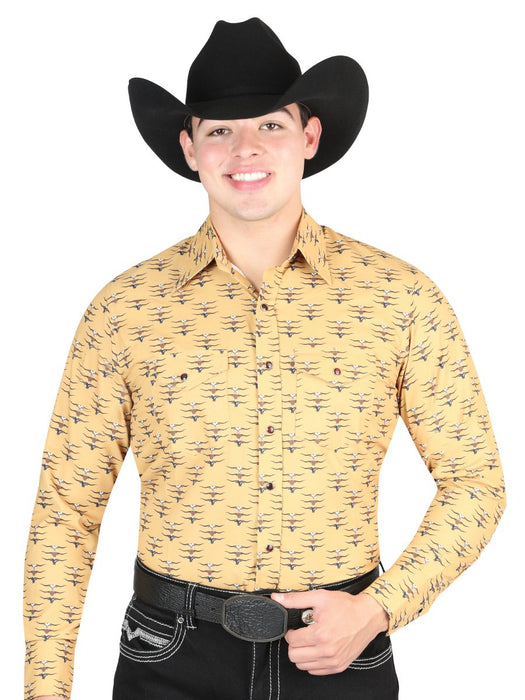 Cowboy Shirts for Children - El General Men's Long Sleeve Dress Shirt - Yellow GEN