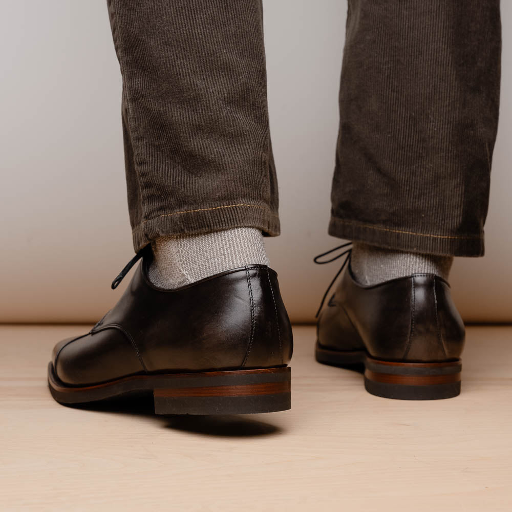 Zelli Enzo Classic Cap Toe Dress Shoes Crafted in Grey Calfskin
