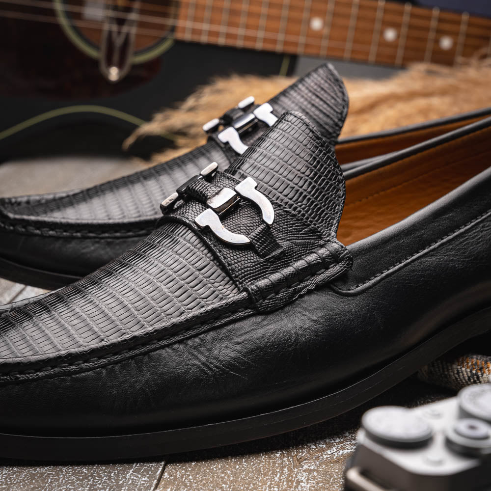 Marco_Di_Milano Enzo Black Leather Oxfords