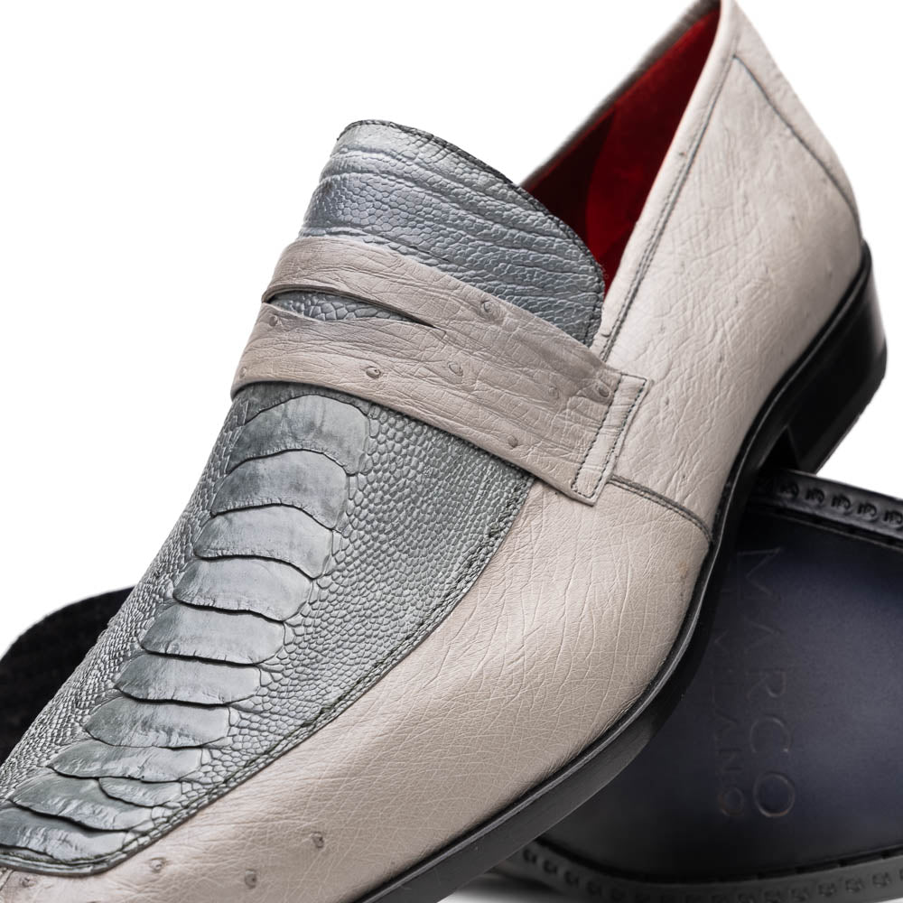Marco_Di_Milano Fangio Gray Leather Loafers