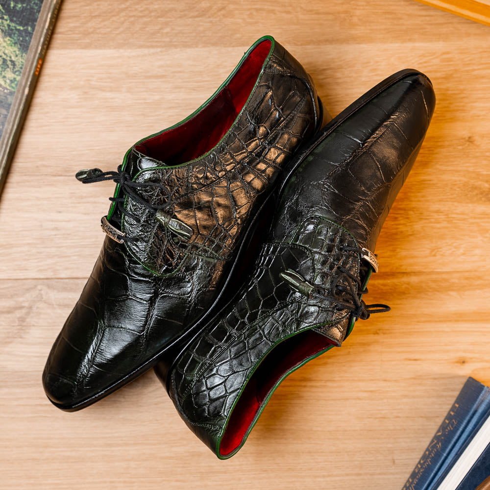 Marco_Di_Milano Fitipaldi Olive Leather Shoe