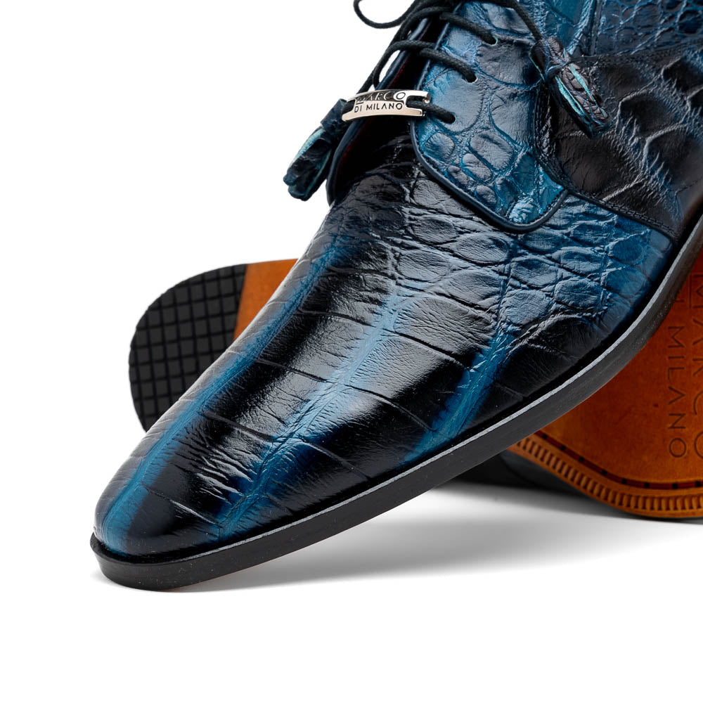 Marco Di Milano Fitipaldi: Rustic Navy Leather Loafers