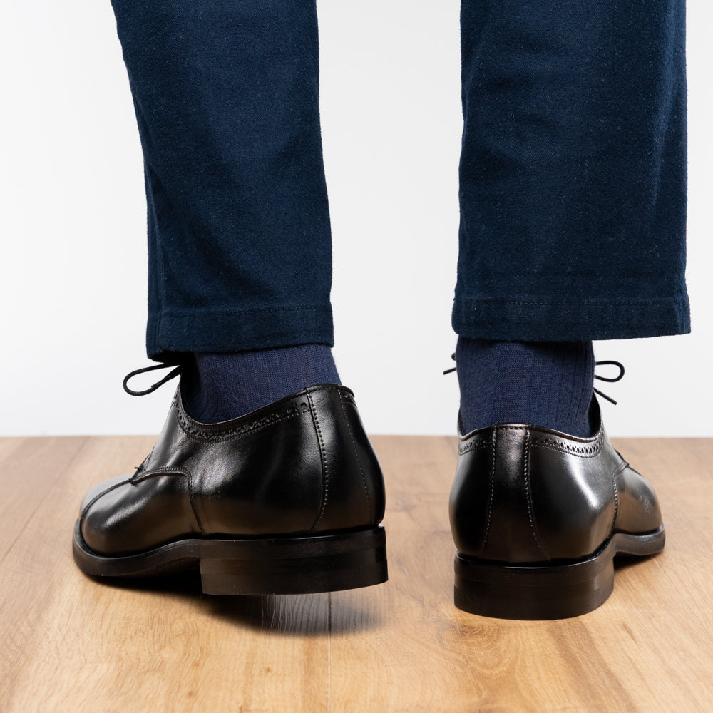 Zelli Giovanni Black Cap Toe Brogues with Textured Finish