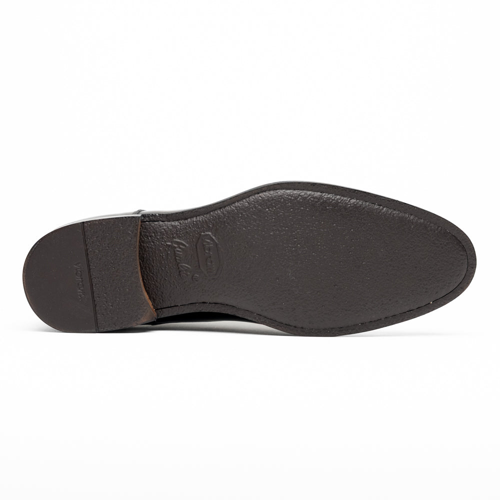 Zelli Giovanni Black Cap Toe Brogues with Textured Finish