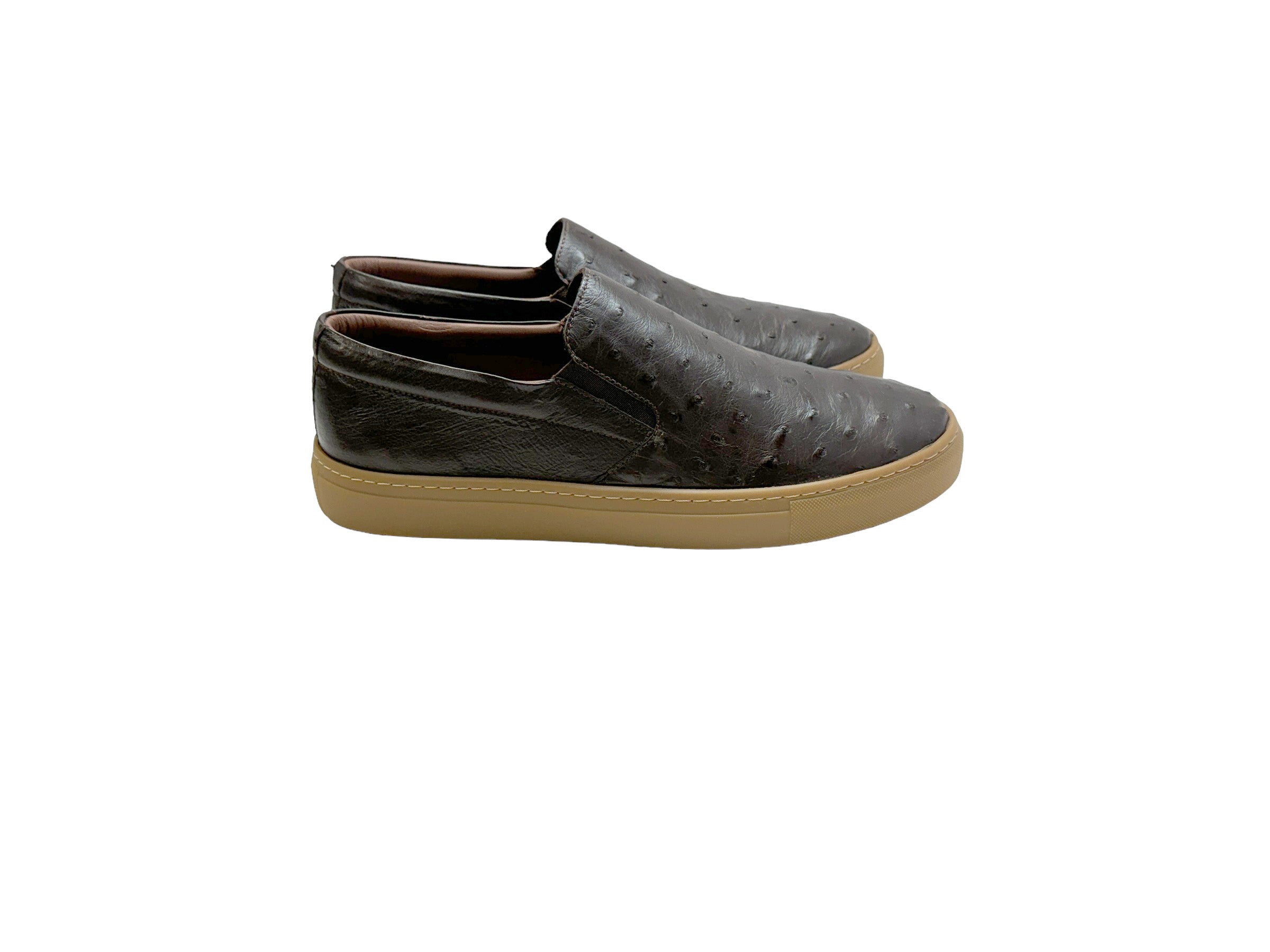 P01301 Grafton Genuine Ostrich Fashion Loafer- Brown