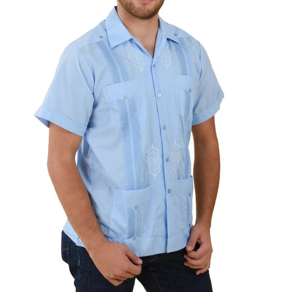 Cowboy Work Wear - Guayabera Yucateca para Hombre Color Azul IMP