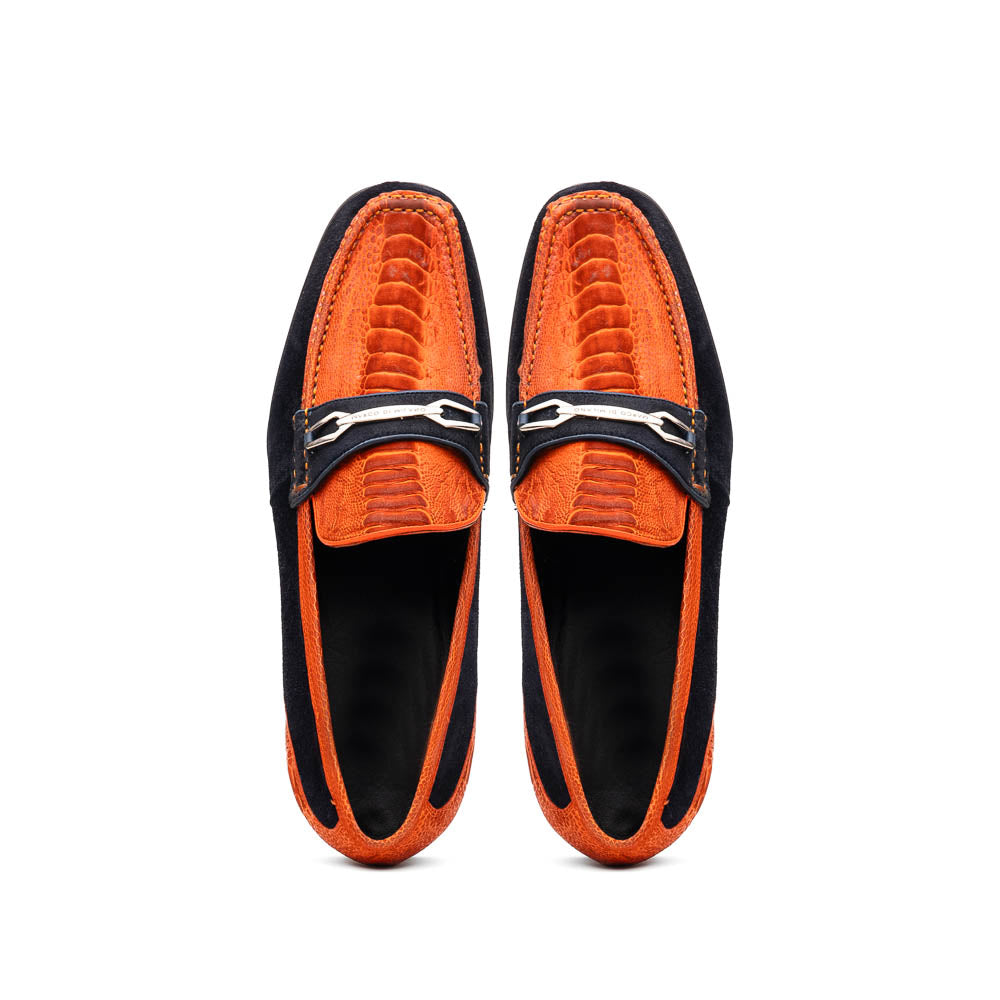Marco Di Milano Hugo Orange Navy Leather Dress Shoe