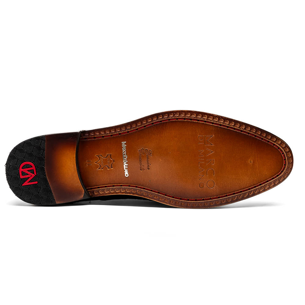 Marco_Di_Milano John Black: Luxury Leather Oxford Shoes