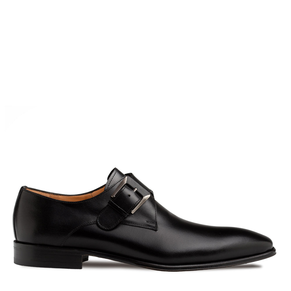 Mezlan Patina Calfskin Plain Toe Monk Shoe - Luxury Italian Leather